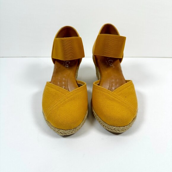 Mr. Cat Mustard Espadrille Wedge Sandals | Women’s Size 6 | Closed Toe + Cushion - Picture 11 of 13